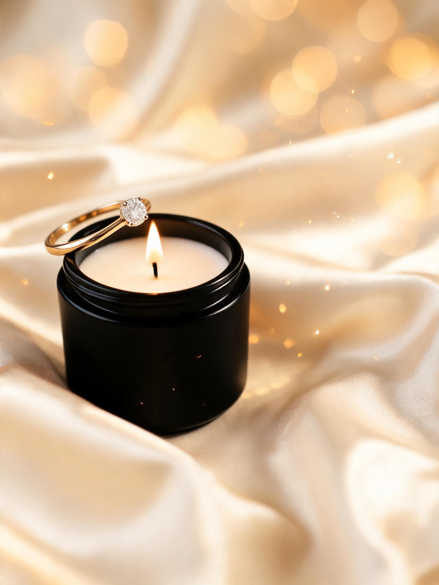 Bougie bijou Kandyle — bague diamant révélée par la flamme, fait main en Belgique